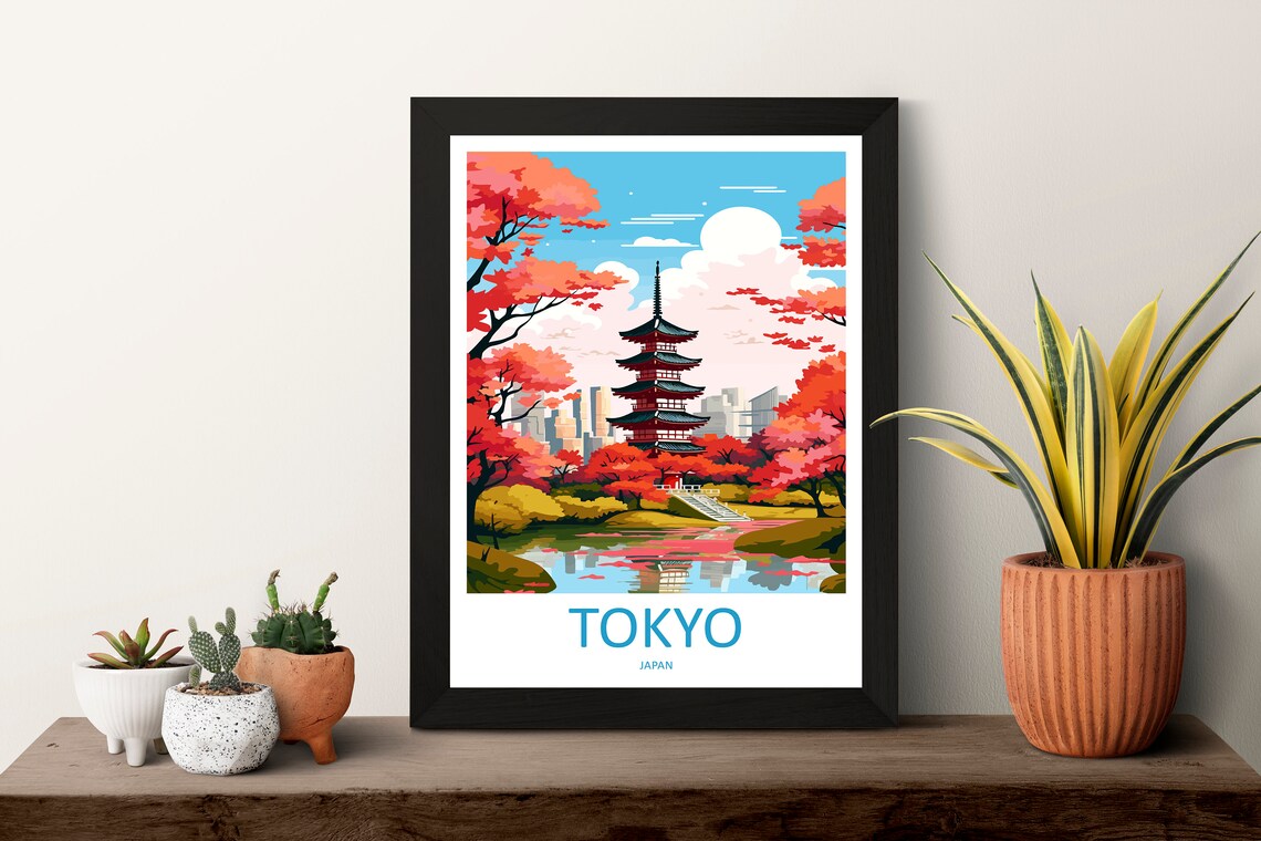 Japan Travel Poster, Tokyo Travel Art Print - Image 3