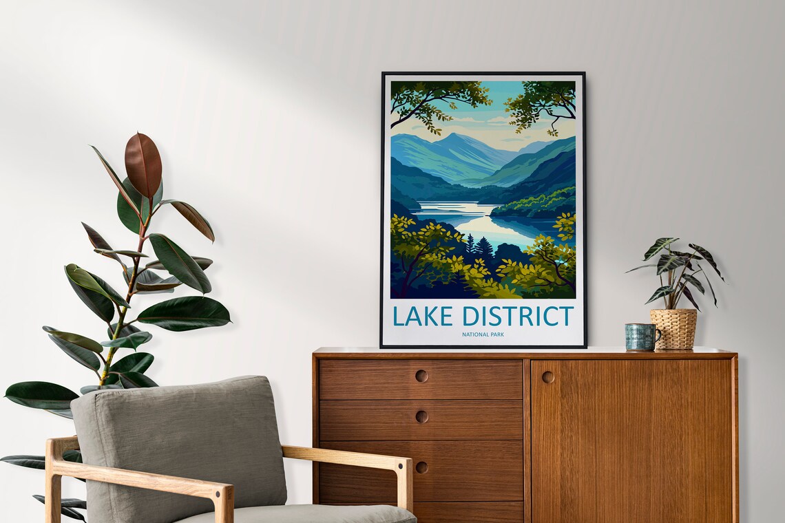 Lake District Landscape Art Print, Nature Wall Decor - Image 2