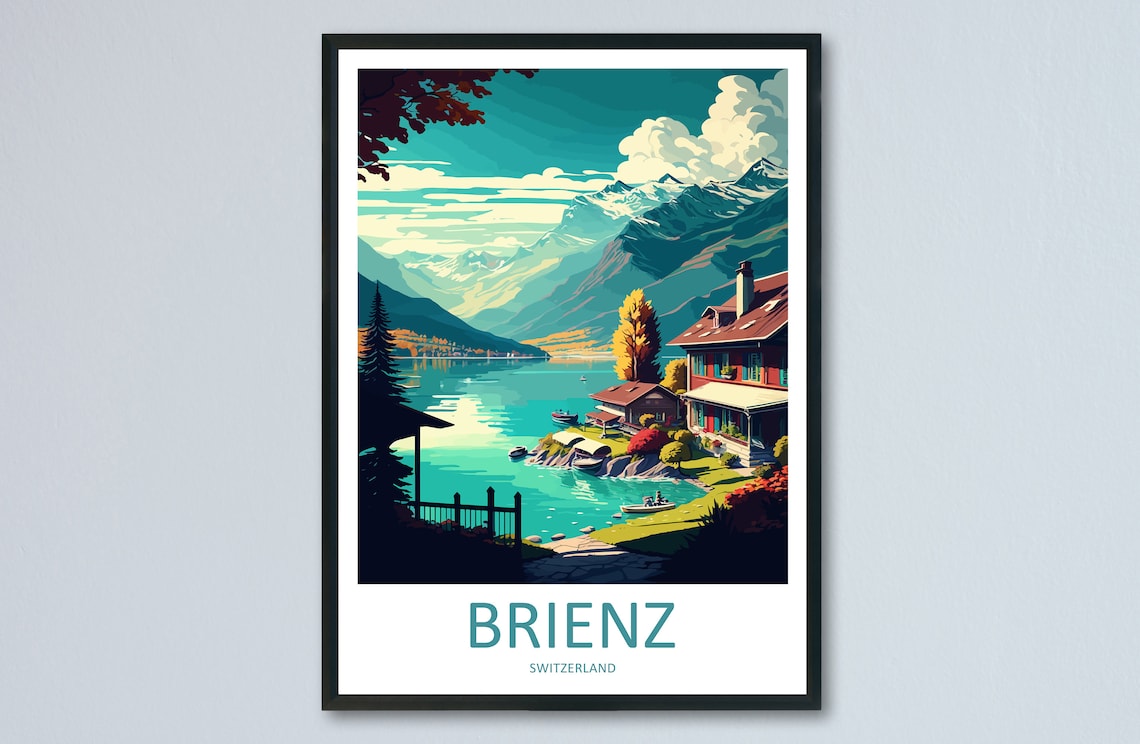 Brienz Travel Poster, Switzerland Wall Art