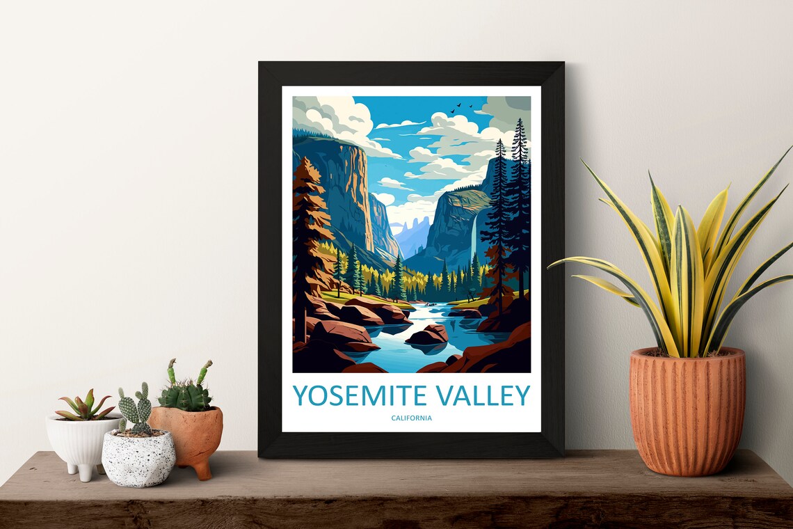 Yosemite Valley National Park Travel Poster, California - Image 3