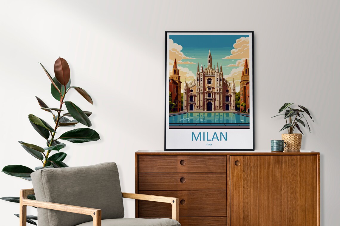 Milan Travel Poster, Europe Wall Decor Print - Image 2