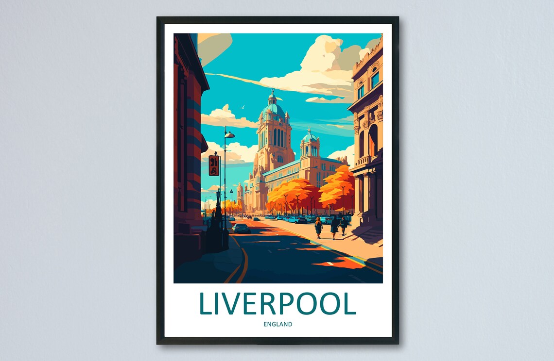 Liverpool Travel Poster, England Wall Art Print