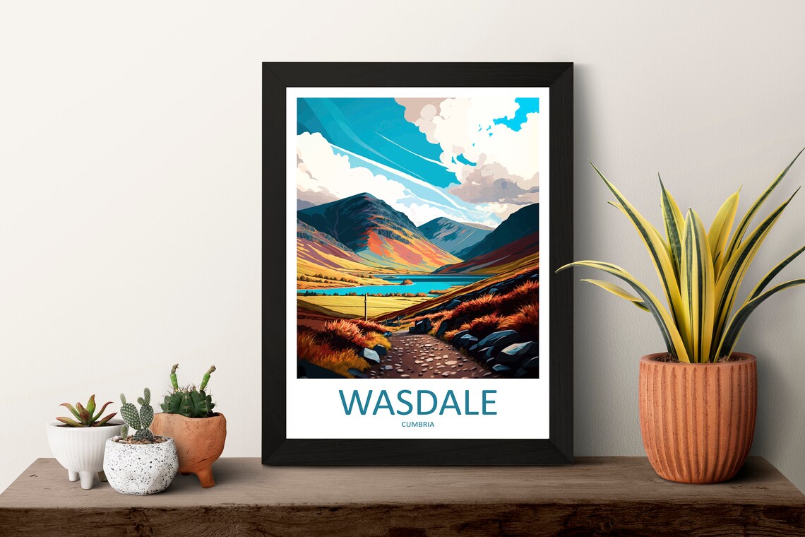 Wasdale Mountain Travel Poster, Place-Name Wall Art - Image 3