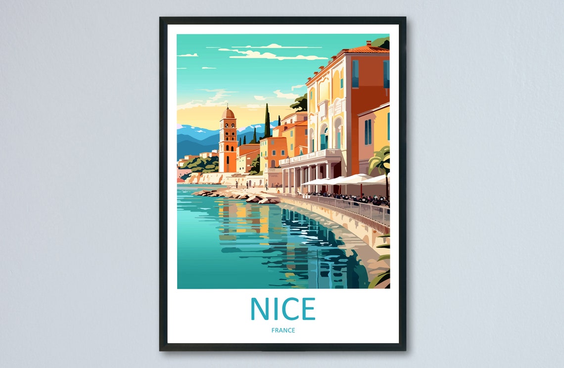 Nice France Print Nice France Home Decor Cityscape Art Print Nice France Wall Art For Travel Enthusiast Gift Wall Hanging Nice France Poster