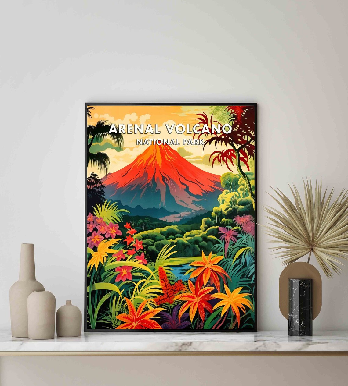 Arenal Volcano National Park Glowing Volcano Retro Travel Poster - Image 2