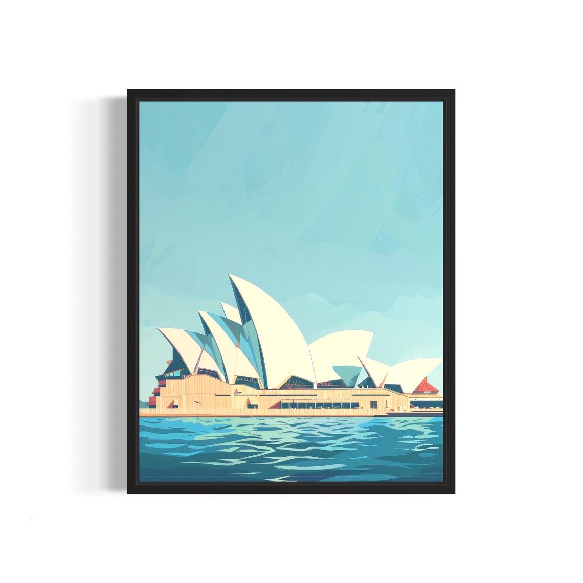 Sydney Opera House Minimalist Poster With Iconic Sails Over The Harbor