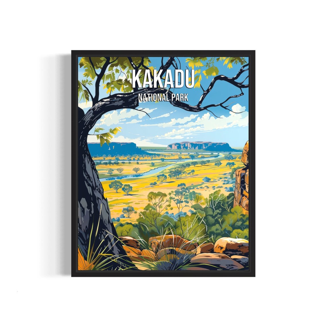 Kakadu National Park Escarpment Overlook Vintage Travel Poster