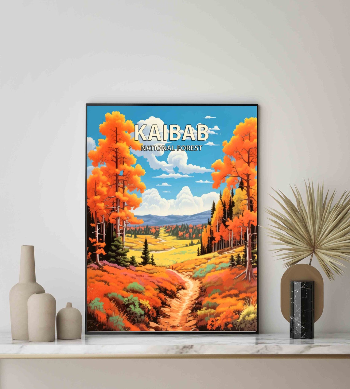 Kaibab National Forest Autumn Aspen Trail Retro Travel Poster - Image 3