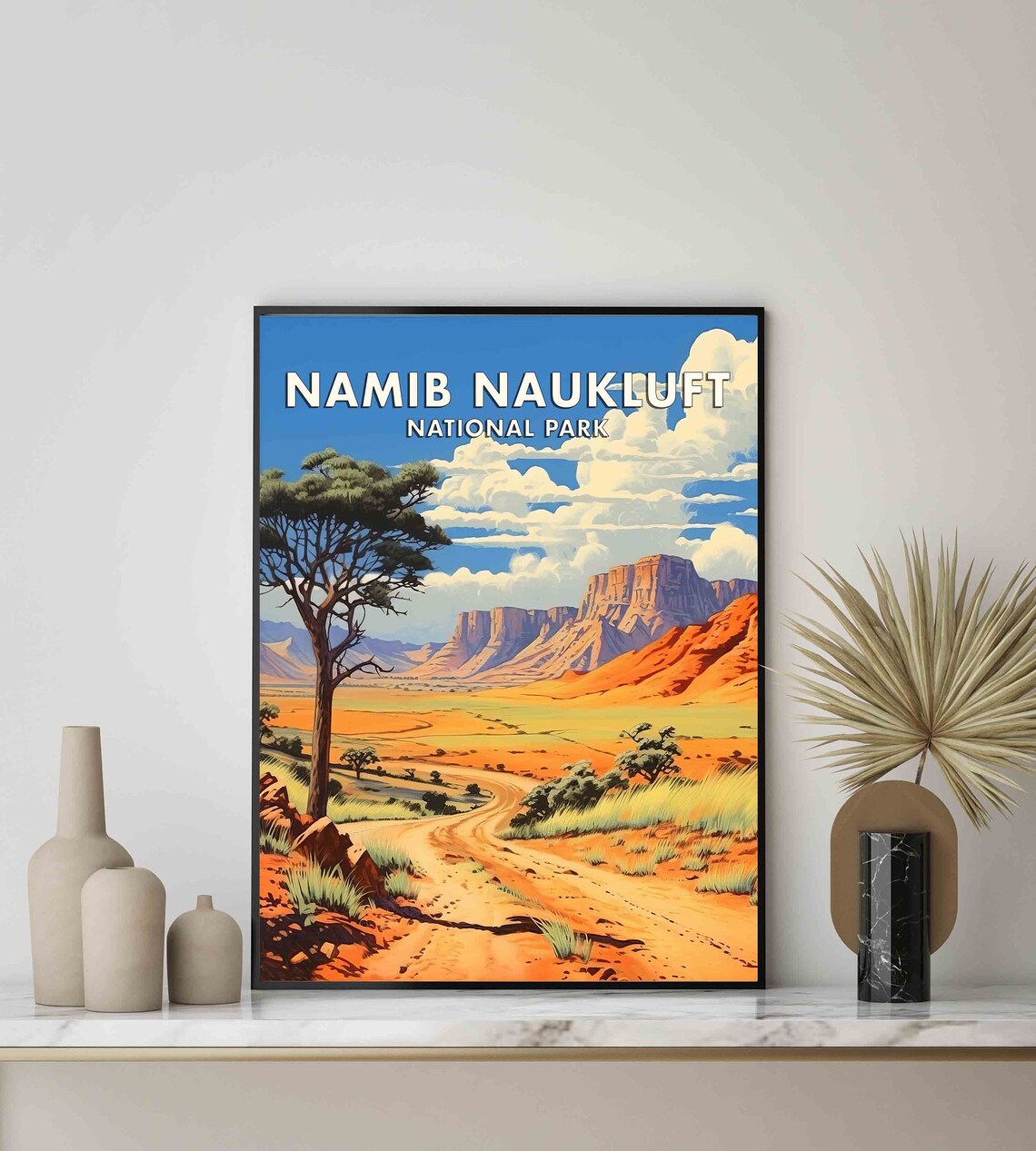 Namib Naukluft National Park Winding Red Desert Dunes Road Poster - Image 3