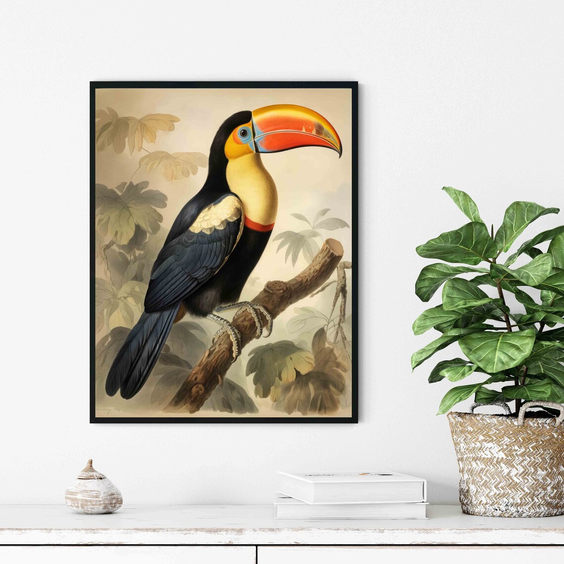 Toucan Bird Vintage Naturalist Illustration Tropical Art Poster - Image 3