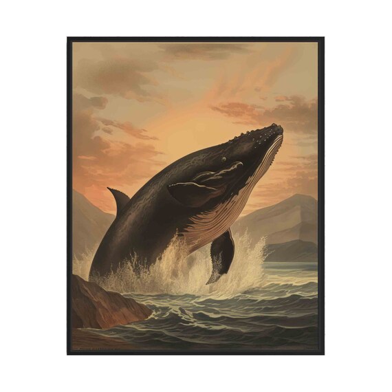 Whale Art Print Posters Animal Abstracts Wall Art Painting Decoration Gifts