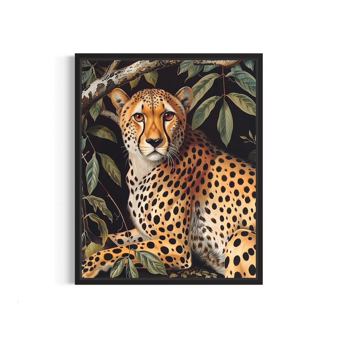 Cheetah Guepard Golden Savanna Vintage Wildlife Animal Poster