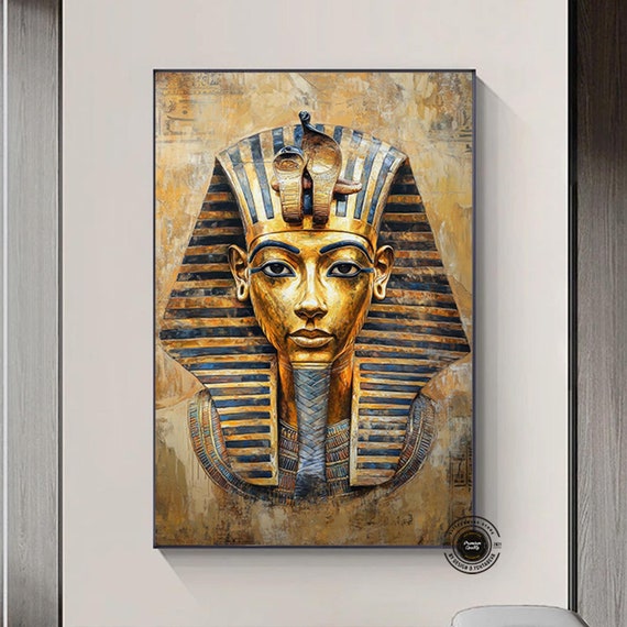 Tutankhamun Abstract Canvas Print Pharaoh Egyptian Decor Ancient Egypt Art Home Decoration