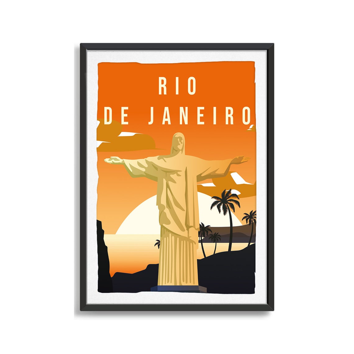 Rio De Janerio Poster City Art City Wall Art City Print World Print Country Poster Country Print Country Art Travel Illustration