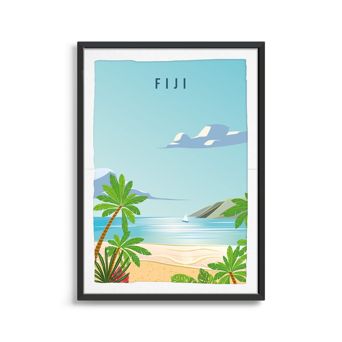 Fiji Travel Poster, Country Illustration Wall Art - Image 2