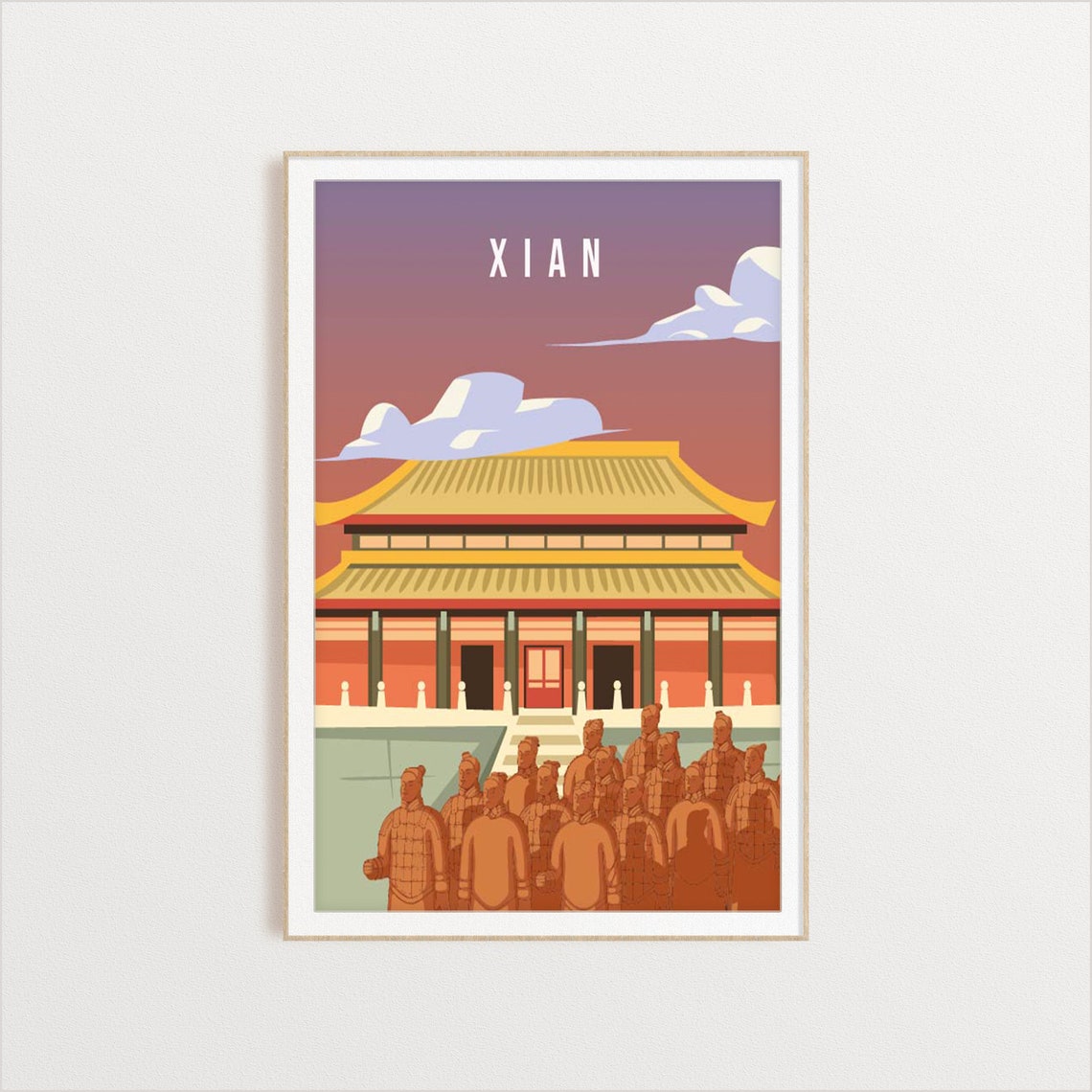 Xian City Poster City Art City Wall Art City Print City Poster City Print Travel Gift Travel Illustration - Image 2