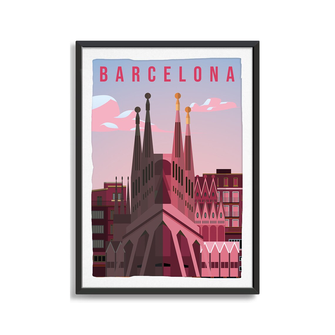 Barcelona City Poster, Travel Illustration Art Print - Image 2