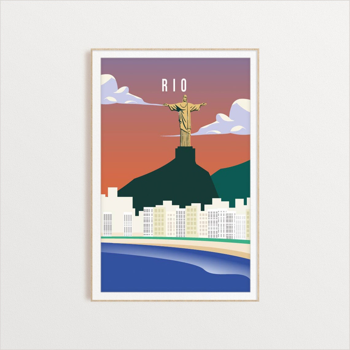 Rio City Poster City Art City Wall Art City Print City Poster City Print Travel Gift Travel Illustration - Image 2
