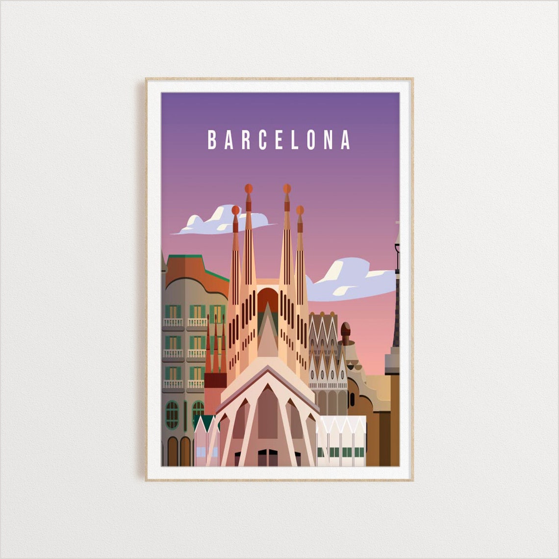 Barcelona City Poster City Art City Wall Art City Print City Poster City Print Travel Gift Travel Illustration - Image 2