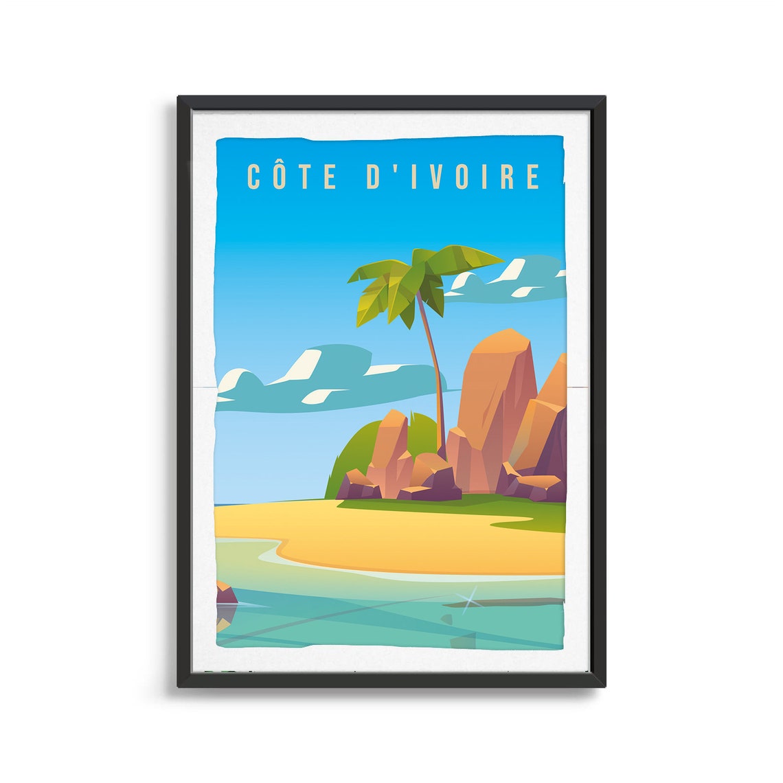 Cte Divoire Poster City Art City Wall Art City Print World Print Country Poster Country Print Country Art Travel Illustration