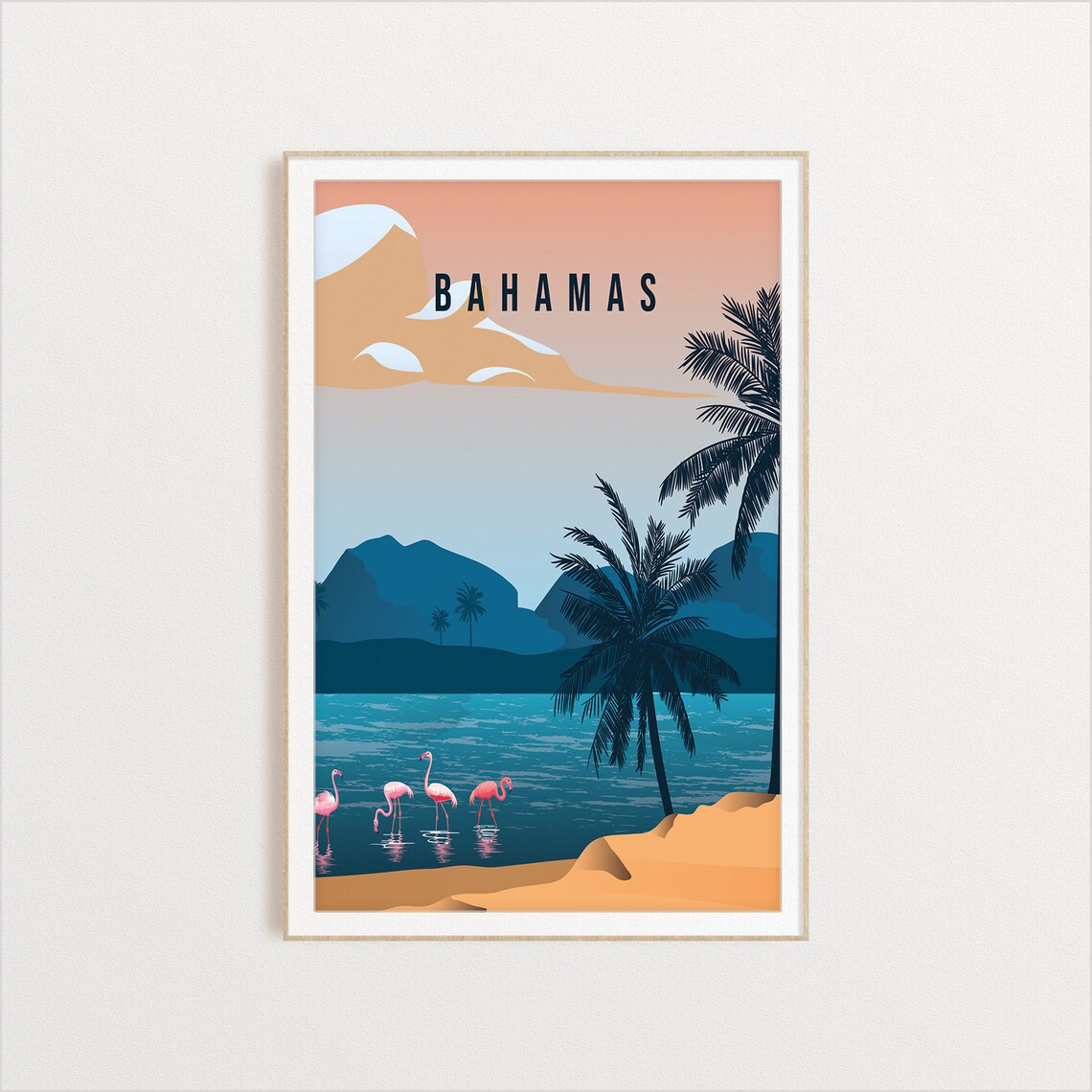 Bahamas Country Travel Poster, Cultural Wall Art
