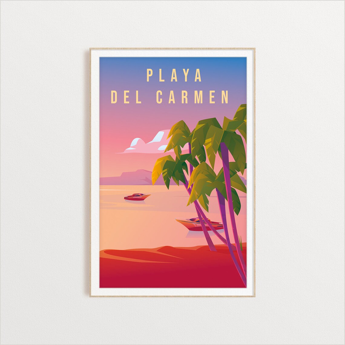 Playa Del Carmen Travel Poster, Mexico City Art