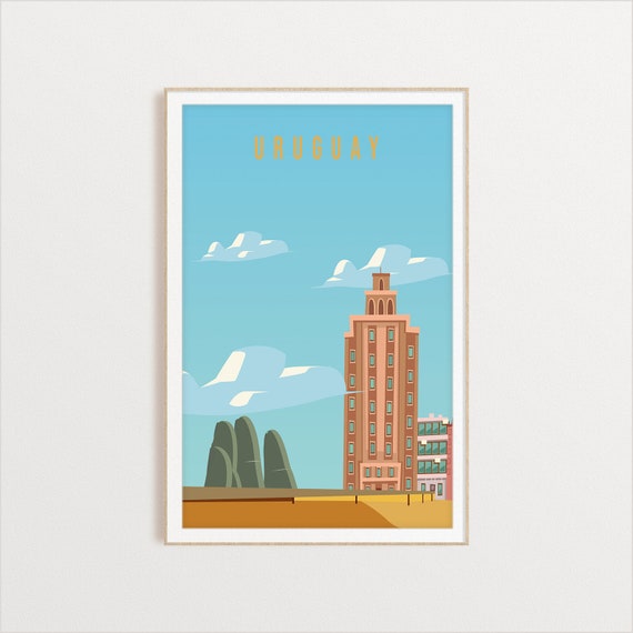 Uruguay Country Poster Art City Wall Art Country Art Country Poster Country Print Country Art Uruguay Travel Illustration