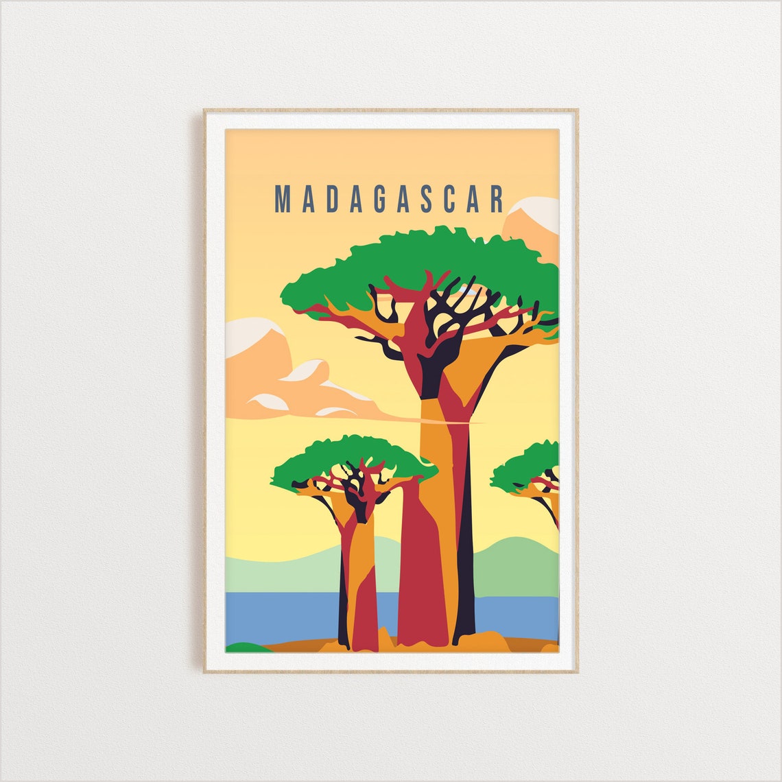 Madagascar Country Poster Country Art Country Wall Art Country Print Country Poster Travel Gift Madagascar Travel Illustration