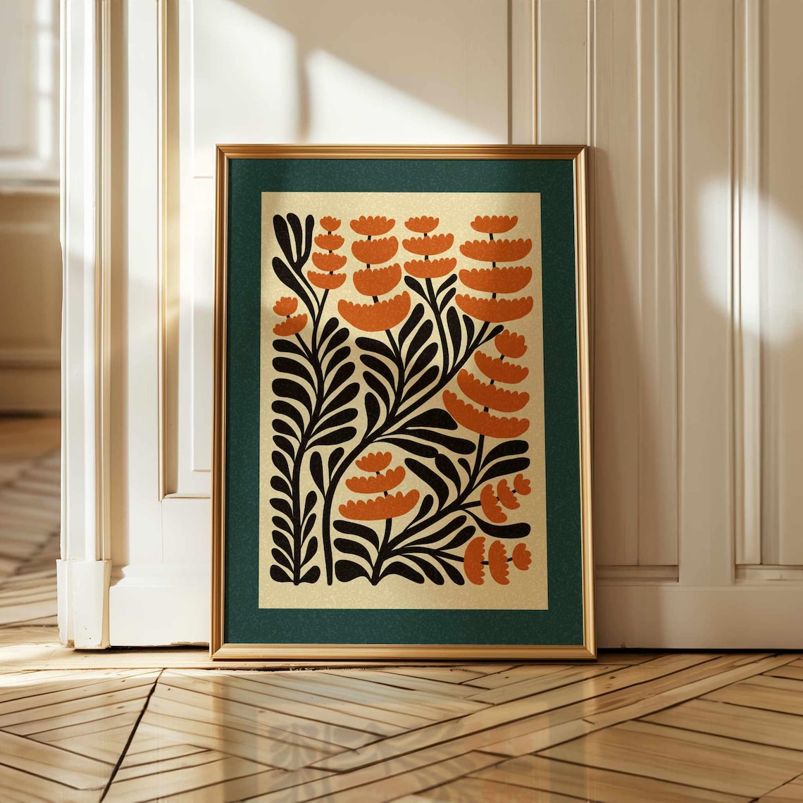 Retro Floral Abstract Botanical Matisse-Style Art Print