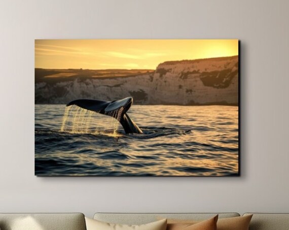 Animal Wall Art Whale Huge Nature Life Wildlife Art The Whale Tail On Glaciers The Killer Whale Orcinus Orca