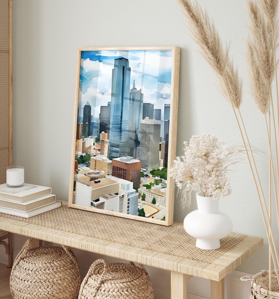 Dallas Watercolor Painting Dallas Art Print Dallas Wall Art Travel Poster Travel Gift Art Print Unique Home Decor - Image 2