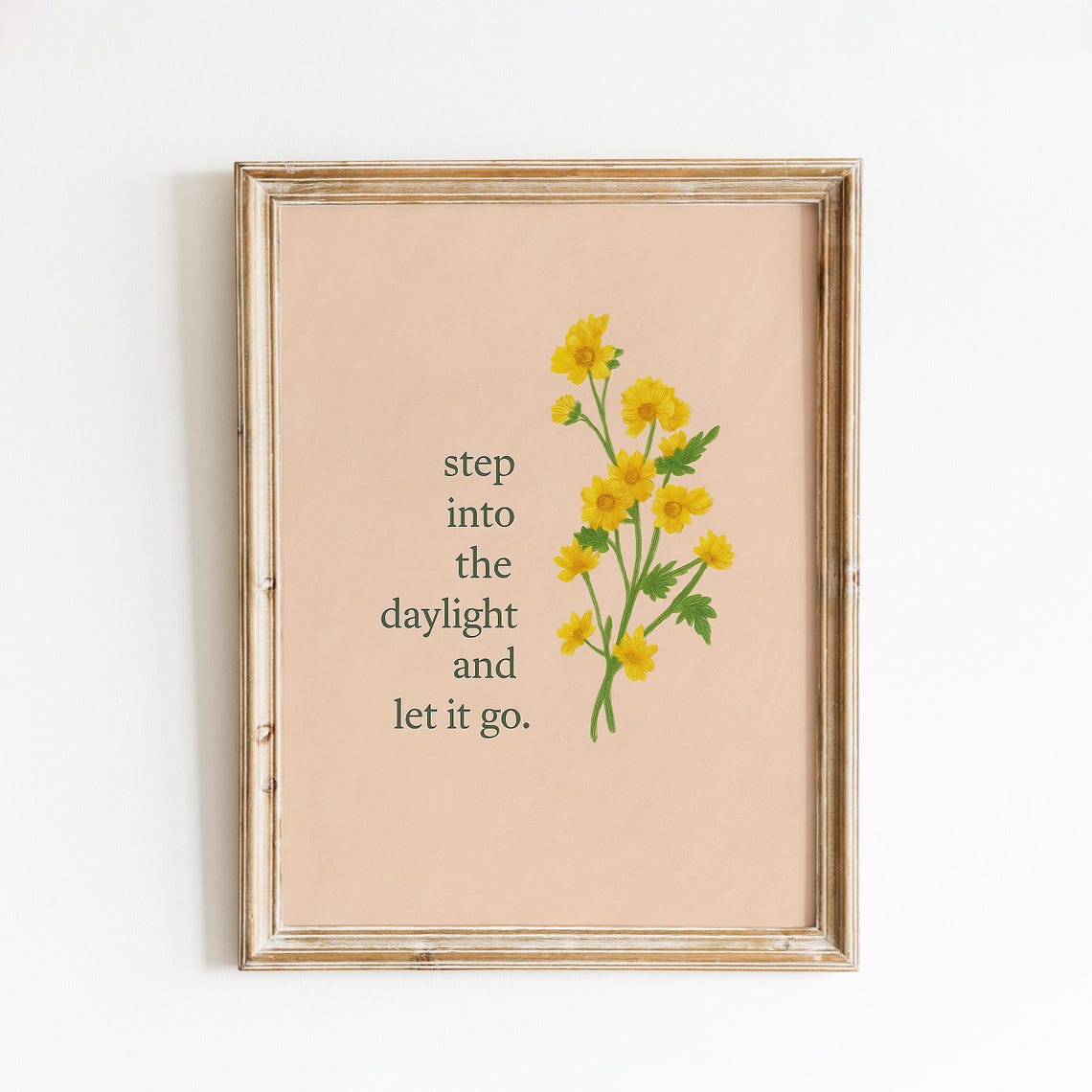 Step Into the Daylight Taylor Swift Lyric Poster Yellow Floral Art