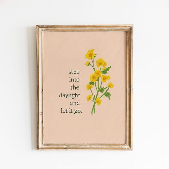 Daylight Lyric Poster Yellow Floral Wall Art