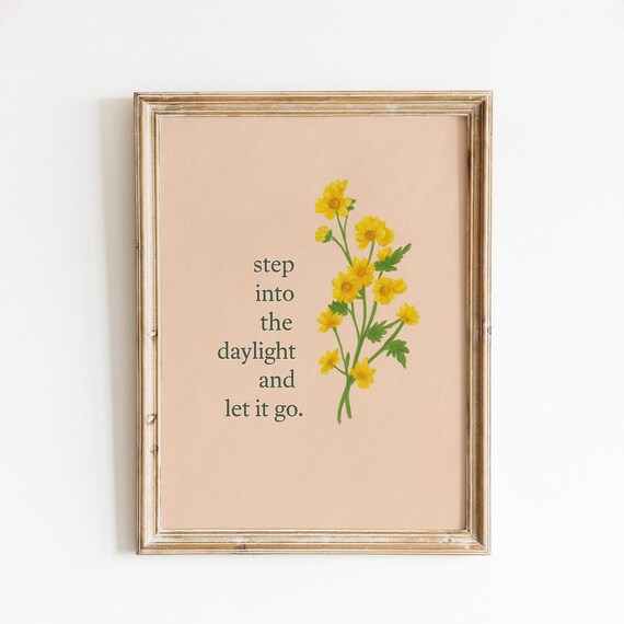 Step Into the Daylight Taylor Swift Lyric Poster Yellow Floral Art