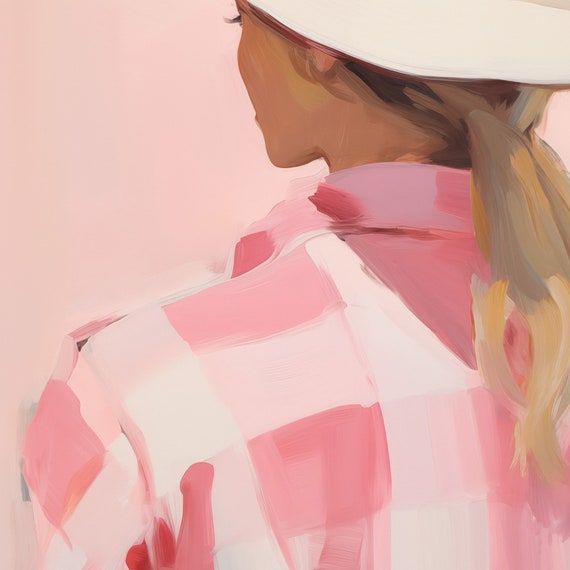 Cowgirl Print Pink Girly Western Wall Art Southern Aesthetic Dorm Room Wall Decor Trendy Wall Art Preppy Poster