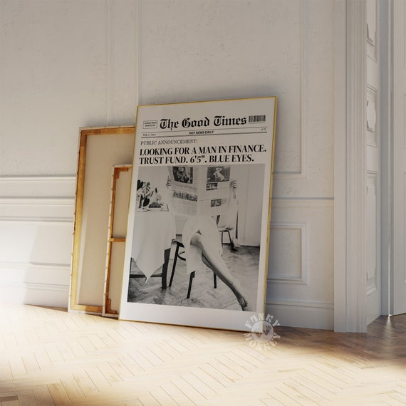 The Good Times Newspaper Man in Finance Headline Poster Decor