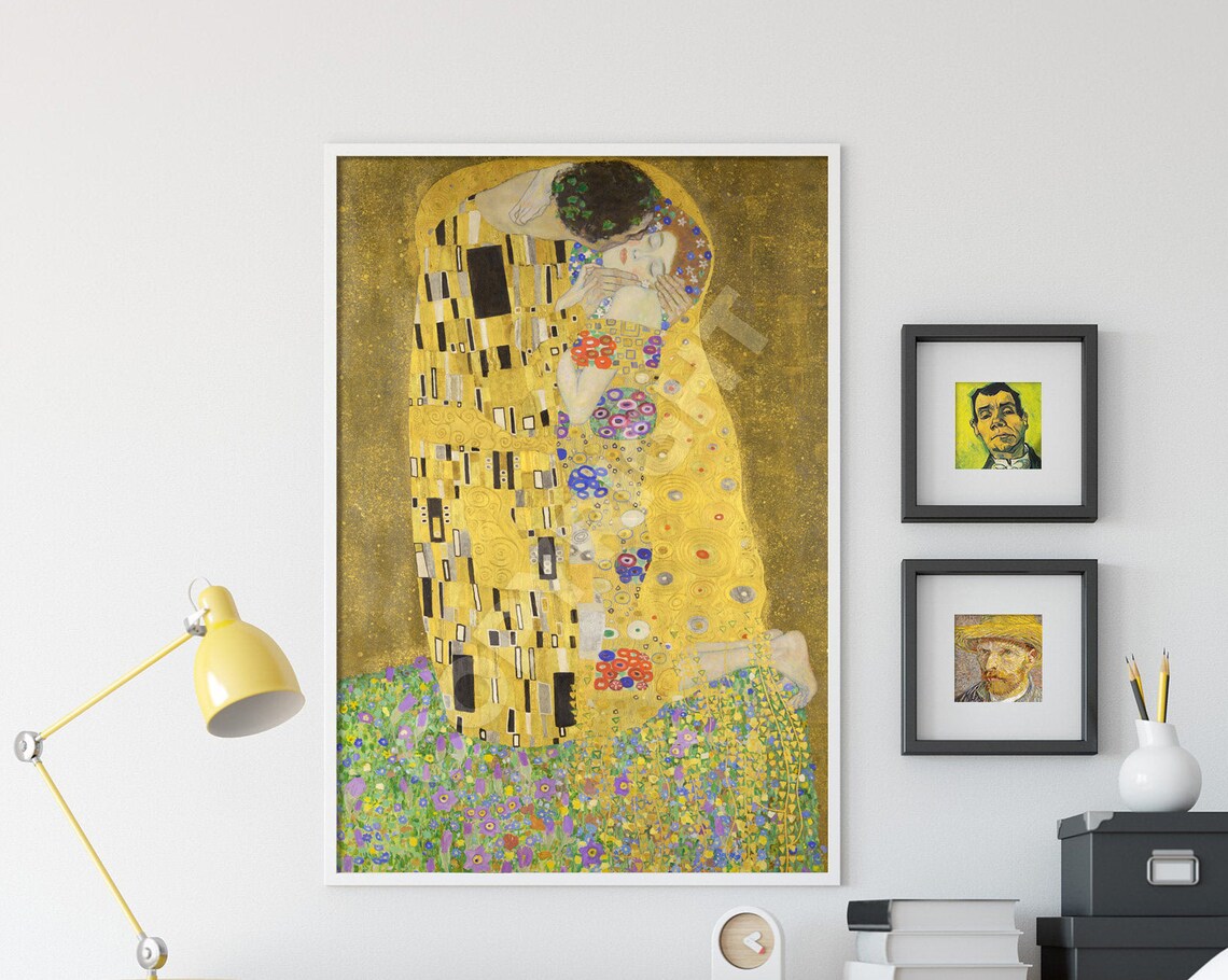 The Kiss by Gustav Klimt, Fine Art Print