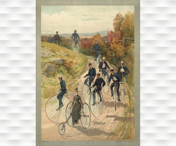 Bicycling 1887 Vintage Bicycle Poster