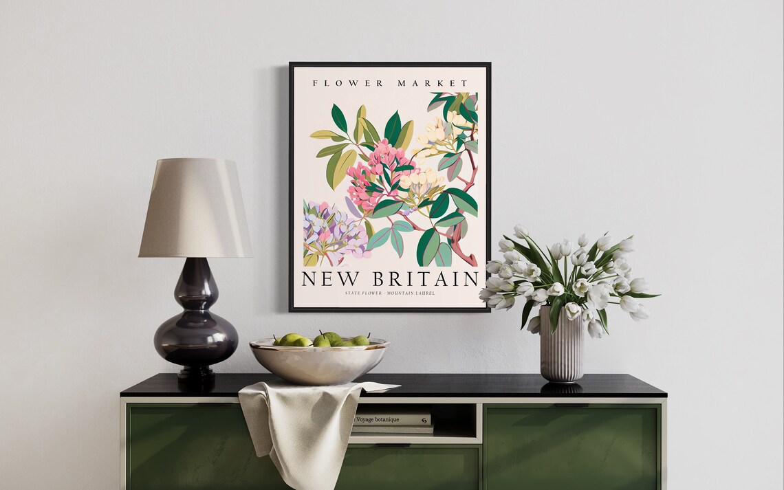 New Britain Mountain Laurel State Flower Market Bloom Poster - Image 2