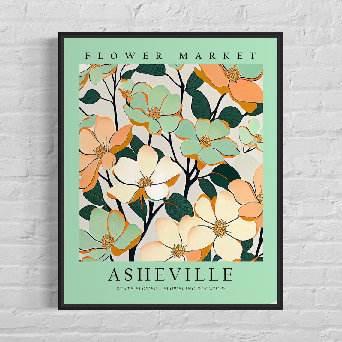 Asheville North Carolina Wild Flower Market Art Print