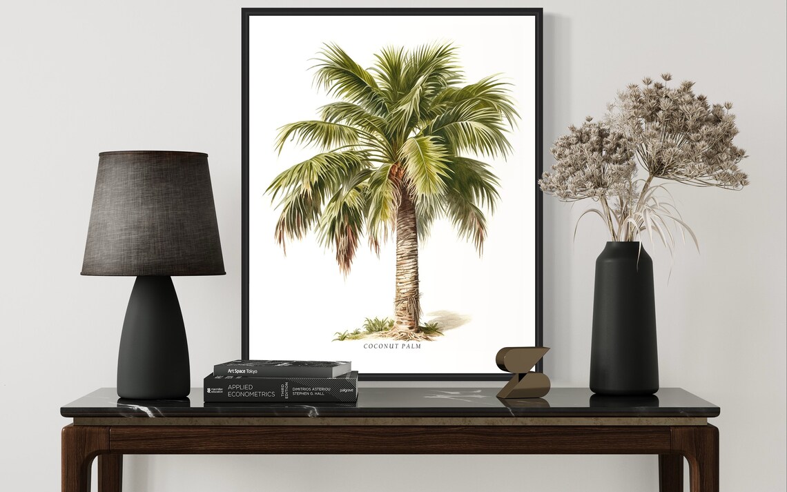 Coconut Palm Tree Art Print Coconut Palm Tree Wall Art Poster - Image 2