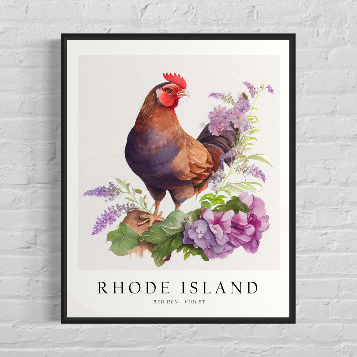 Rhode Island State Bird Art Print, Home Decor