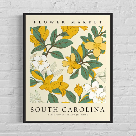 South Carolina Yellow Jessamine Botanical Art Print