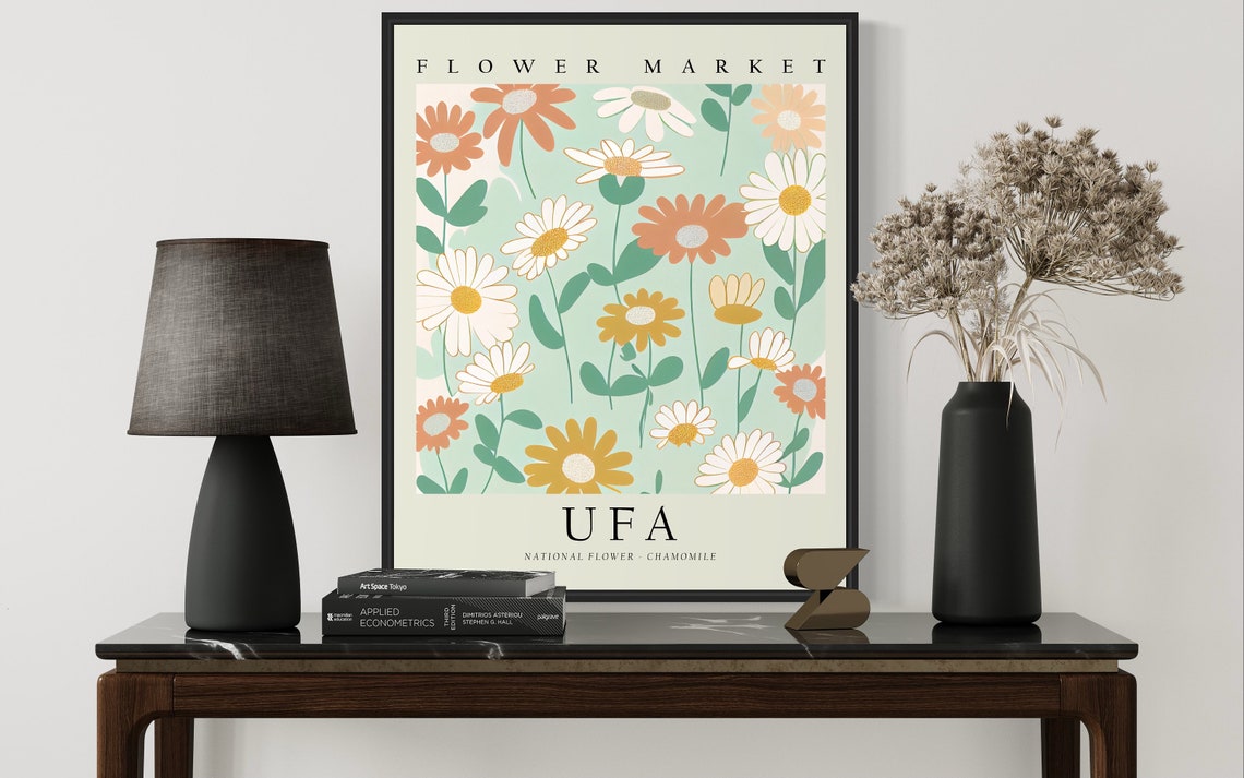 Ufa Chamomile Flower Market National Flower Vintage Botanical Poster - Image 2