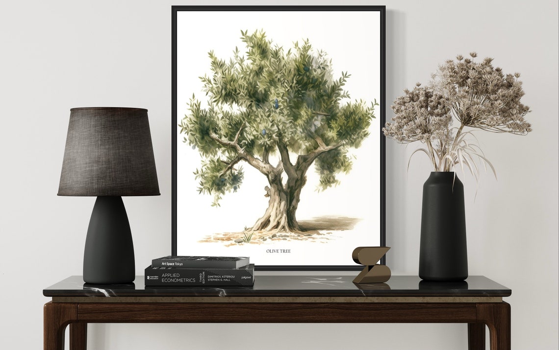 Olive Tree Watercolor Ancient Mediterranean Botanical Art Poster - Image 3