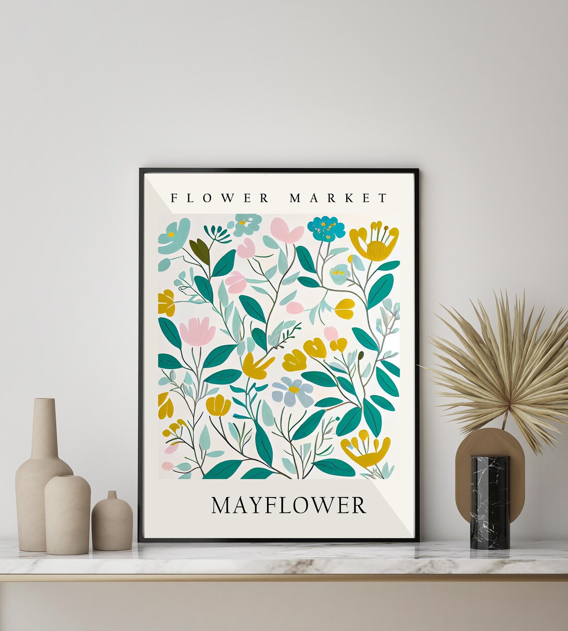 Mayflower Colorful Confetti Botanical Flower Market Pastel Art Print - Image 2