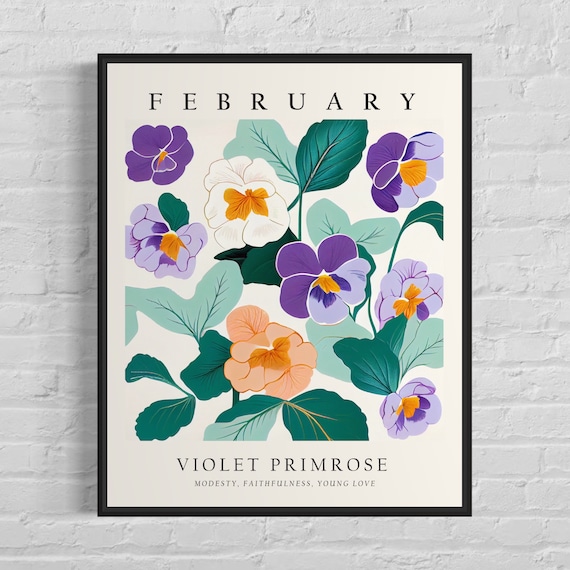 February Flower Market Violet Primrose Art Print
