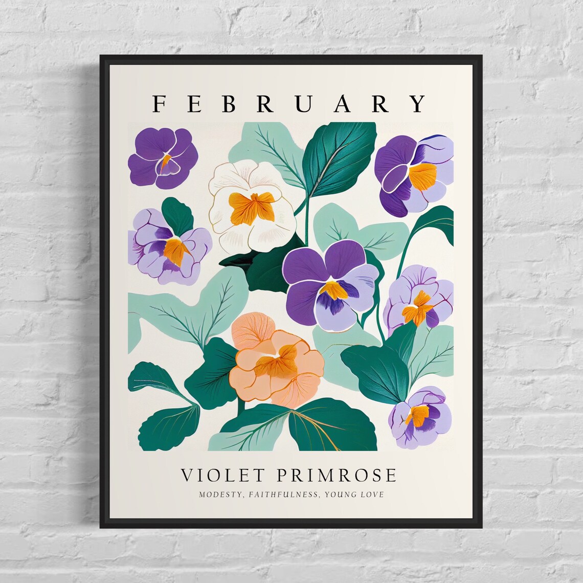February Flower Market Violet Primrose Art Print