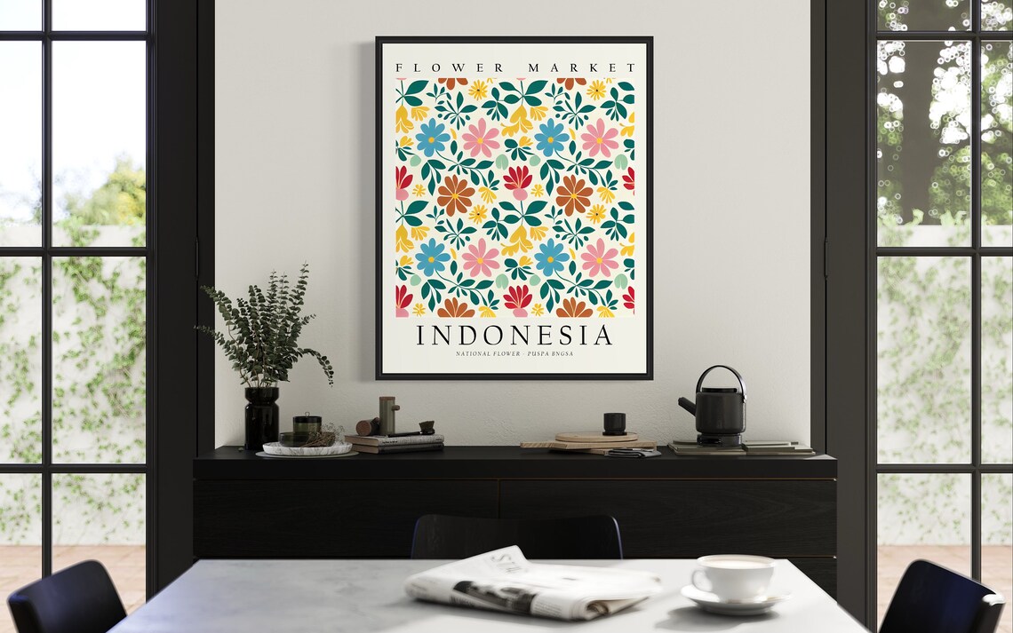 Indonesia National Flower Puspa Bangsa Botanical Print - Image 2