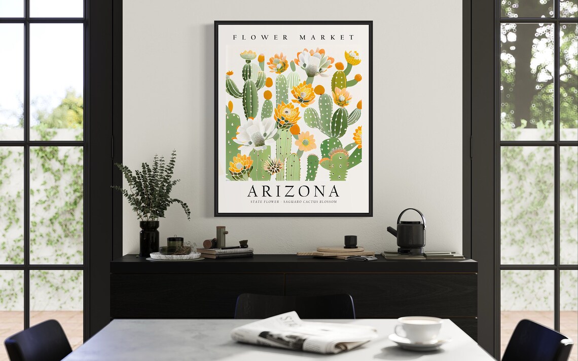 Arizona State Flower Saguaro Cactus Blossom Art Print - Image 2